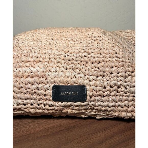Jason Wu Rose Straw Frame Clutch Bag Tan Beige Natural Beach Coastal Raffia NWT - Picture 6 of 15